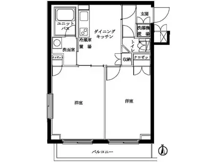 ルーブル中野新橋弐番館(2DK/3階)の間取り写真