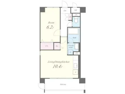 ハウオリ・ハレ(1LDK/2階)の間取り写真