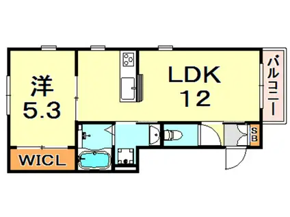 御影ベース(1LDK/3階)の間取り写真