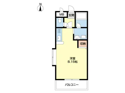 ノースVALLEY(ワンルーム/2階)の間取り写真