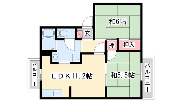 OBハイツ(2LDK/2階)の間取り写真