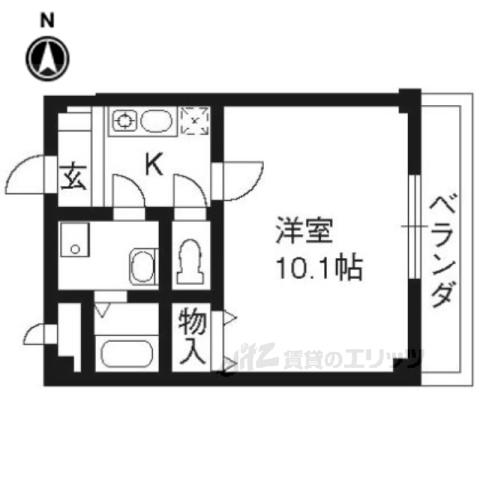 EM2498(1K/2階)の間取り写真