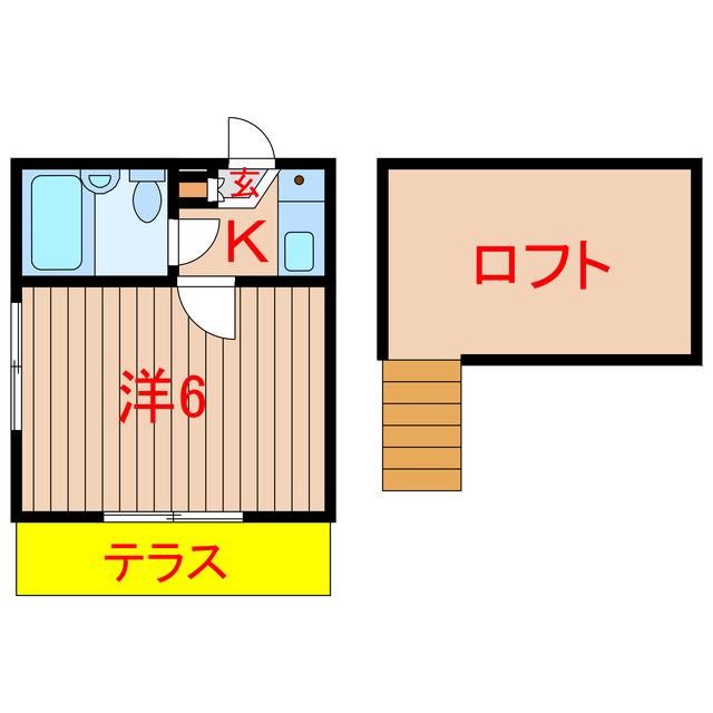 クロノス船橋(1K/1階)の間取り写真