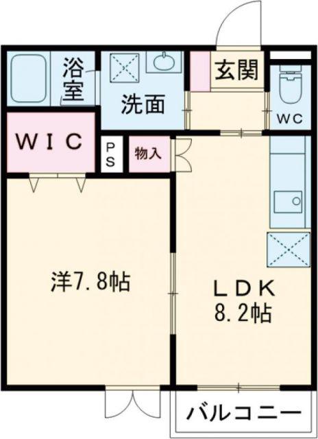 森のハイツ(1LDK/1階)の間取り写真