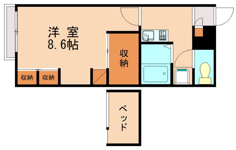 レオパレスKASAMATU(1K/1階)の間取り写真