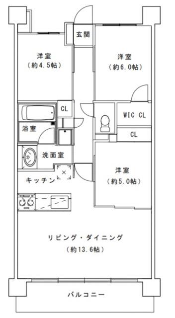 レーベン川口元郷STA.FRONT(3LDK/15階)の間取り写真