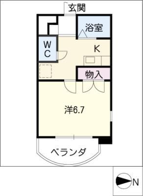 メゾン・アソシエ(1K/4階)の間取り写真