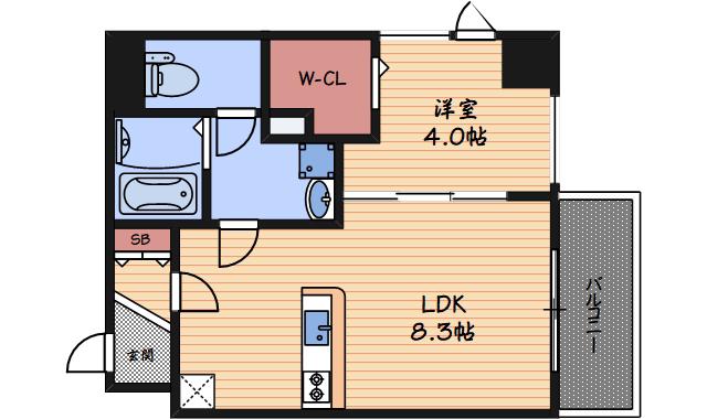 ブエナビスタ梅田イースト(1LDK/2階)の間取り写真