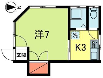 尾崎荘(1K/1階)の間取り写真