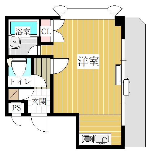 メゾン708(1K/4階)の間取り写真