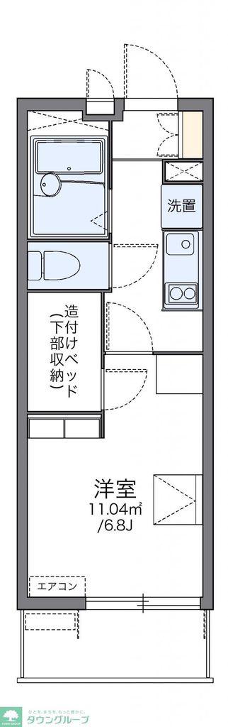 レオパレス都(1K/1階)の間取り写真