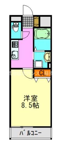 DOビル千葉寺(1K/1階)の間取り写真