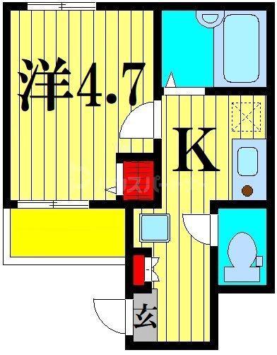 メルディア東堀切(1K/1階)の間取り写真