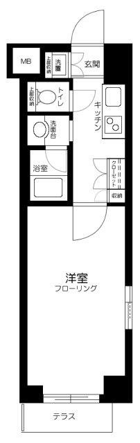 ルーブル学芸大学七番館(1K/1階)の間取り写真