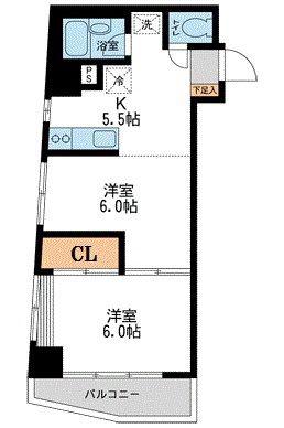 阪上ロイヤルハイツ第2(2DK/5階)の間取り写真