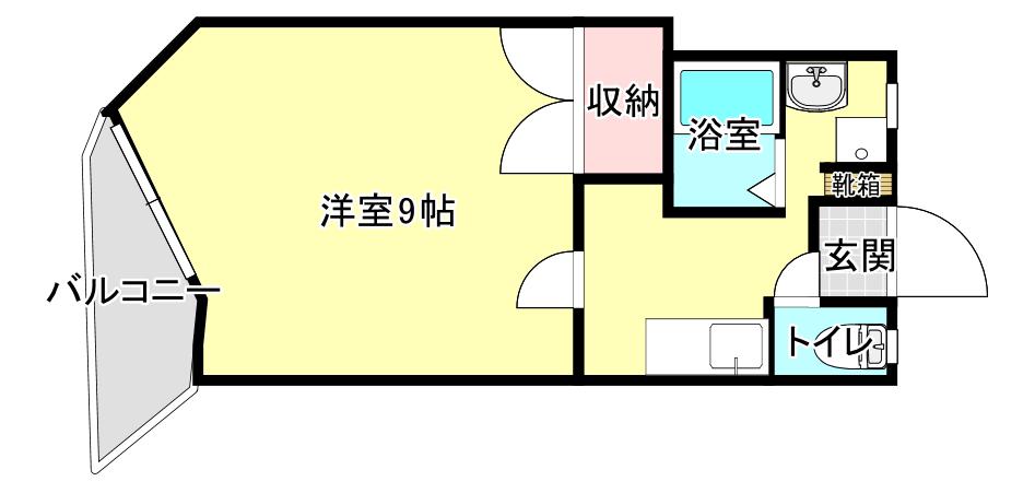 エスポワール木元(1K/4階)の間取り写真