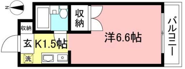 第1ヴィガードエル(1K/1階)の間取り写真