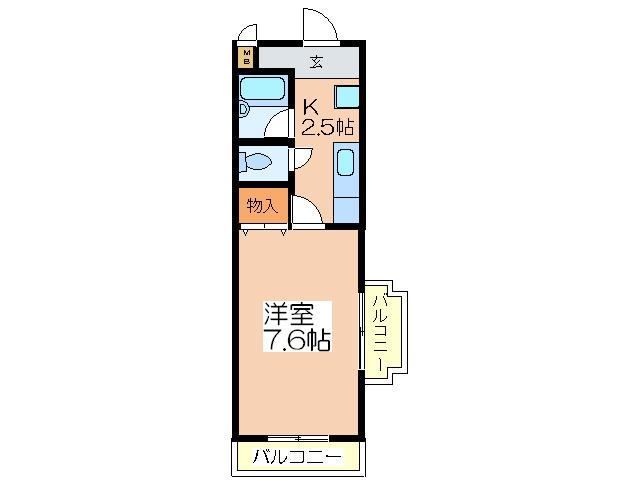 リリーフ・KOTOBUKI(1K/2階)の間取り写真