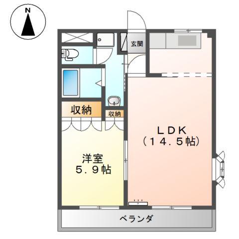 HAMAステイツ弐番館(1LDK/3階)の間取り写真