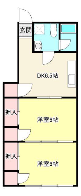 メゾンそうで(2DK/1階)の間取り写真