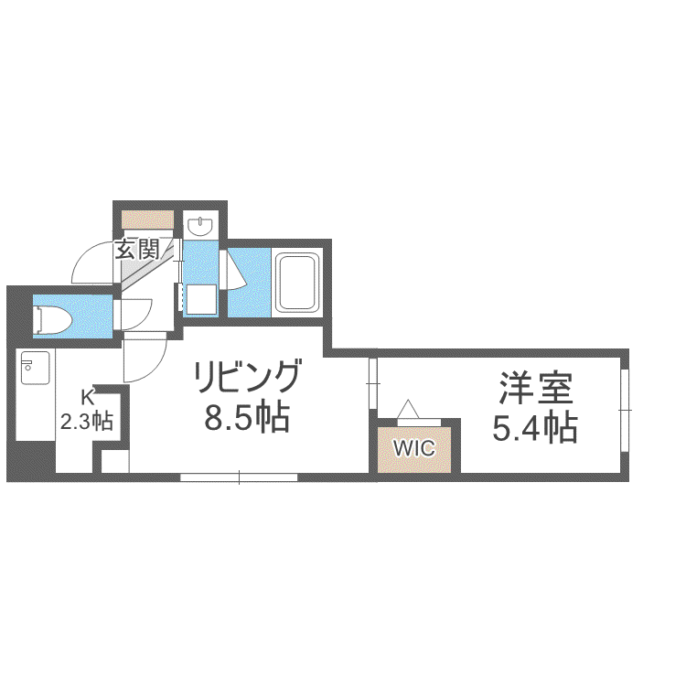 RIVIERA南郷(1LDK/2階)の間取り写真
