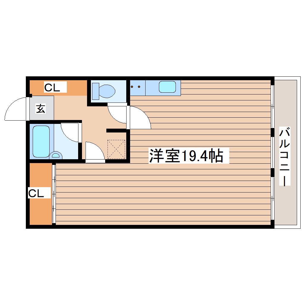 ハイマート小松島(ワンルーム/3階)の間取り写真