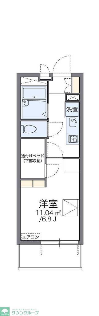 レオパレスイーリスコート(1K/1階)の間取り写真