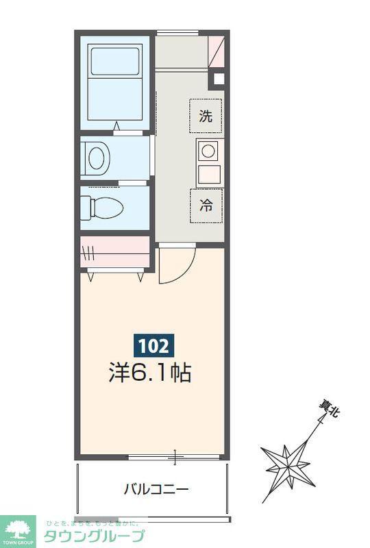 MELDIA春日部(1K/1階)の間取り写真