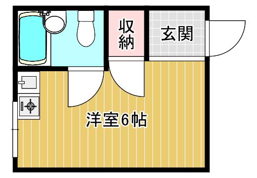 ヴィラ沢ノ町(ワンルーム/1階)の間取り写真