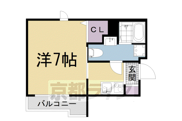 COLTS一乗寺(1K/2階)の間取り写真