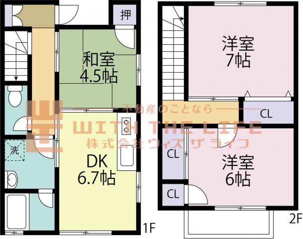 ブルウジュII(3DK/1階)の間取り写真