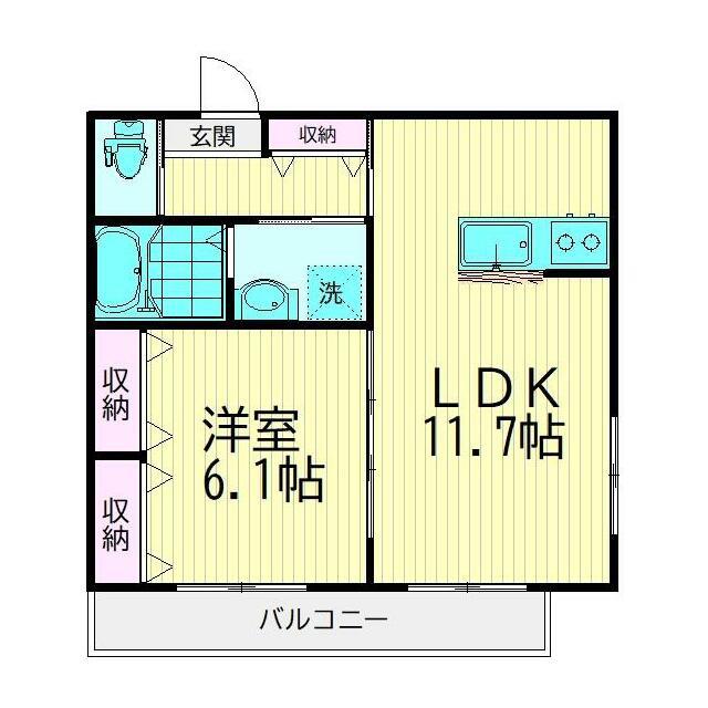 メゾン目黒原町(1LDK/3階)の間取り写真
