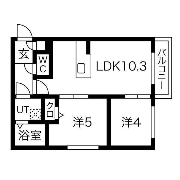GRACECORT(2LDK/3階)の間取り写真