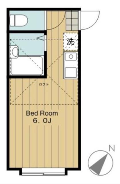 パンシオン淵野辺(1K/2階)の間取り写真