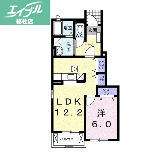 ラッフィナートカーサS.K(1LDK/1階)の間取り写真