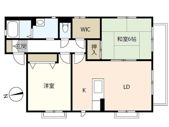 ヴァンベール高須台(2LDK/1階)の間取り写真