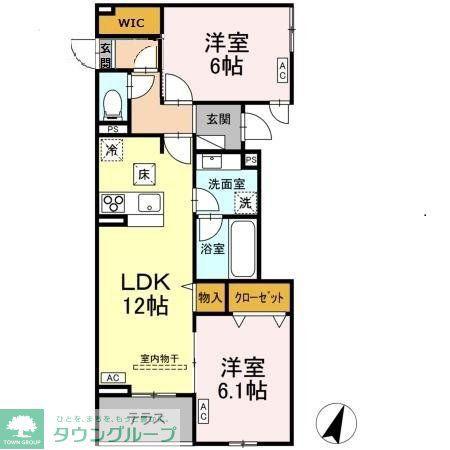 ESPELIA・K(2LDK/1階)の間取り写真
