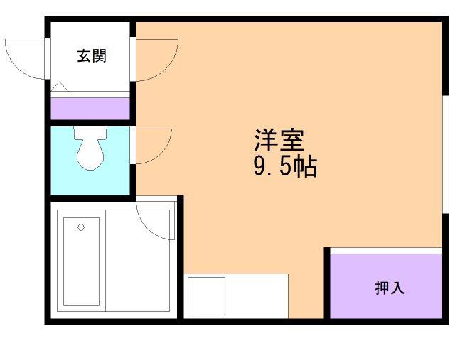 FUGA登別(ワンルーム/2階)の間取り写真