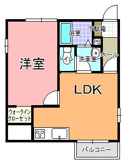 メゾン・ド・M(1LDK/1階)の間取り写真