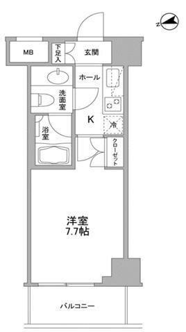 コンフォリア東中野DEUX(1K/5階)の間取り写真