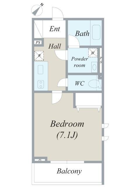 RYUS COURT(1K/2階)の間取り写真