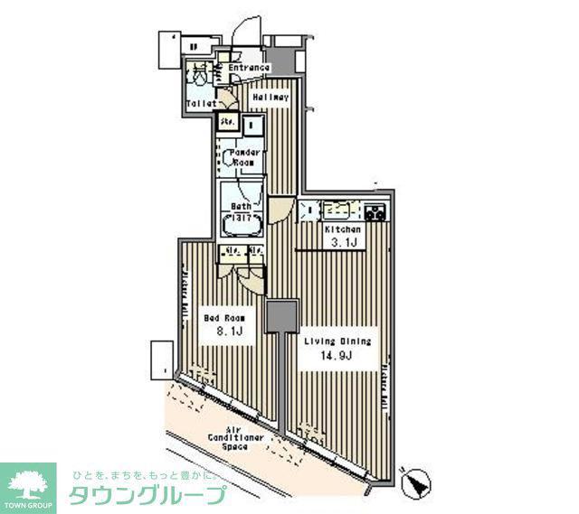 MY TOWER RESIDENCE(1LDK/14階)の間取り写真