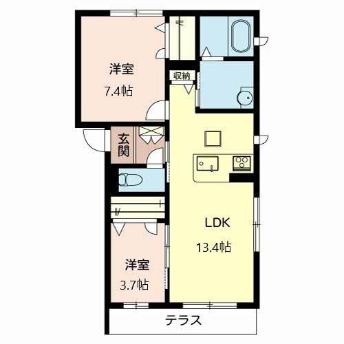 ブランドール南吹田(2LDK/1階)の間取り写真