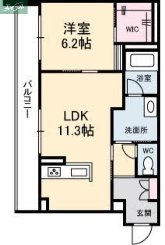 フェリシエール(1LDK/2階)の間取り写真