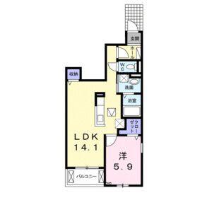 モンターナIII番館(1LDK/1階)の間取り写真