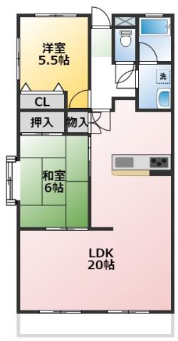 リトルアイランド(2LDK/2階)の間取り写真