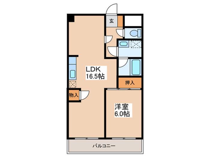 アーバンハイツ土志田(1LDK/1階)の間取り写真