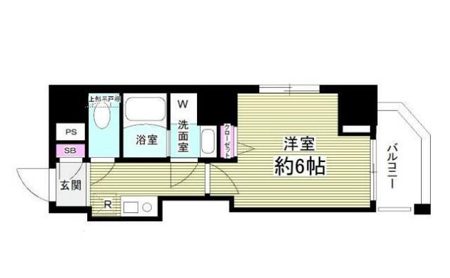 GLANZE門前仲町(1K/4階)の間取り写真