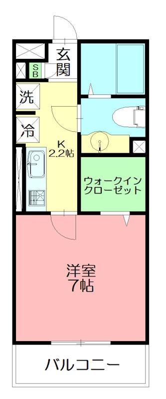 ベルソス高倉 A(1K/3階)の間取り写真