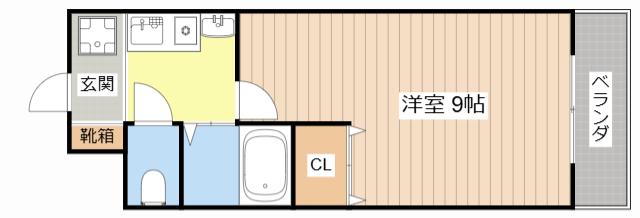ハイツ戸苅(1K/3階)の間取り写真